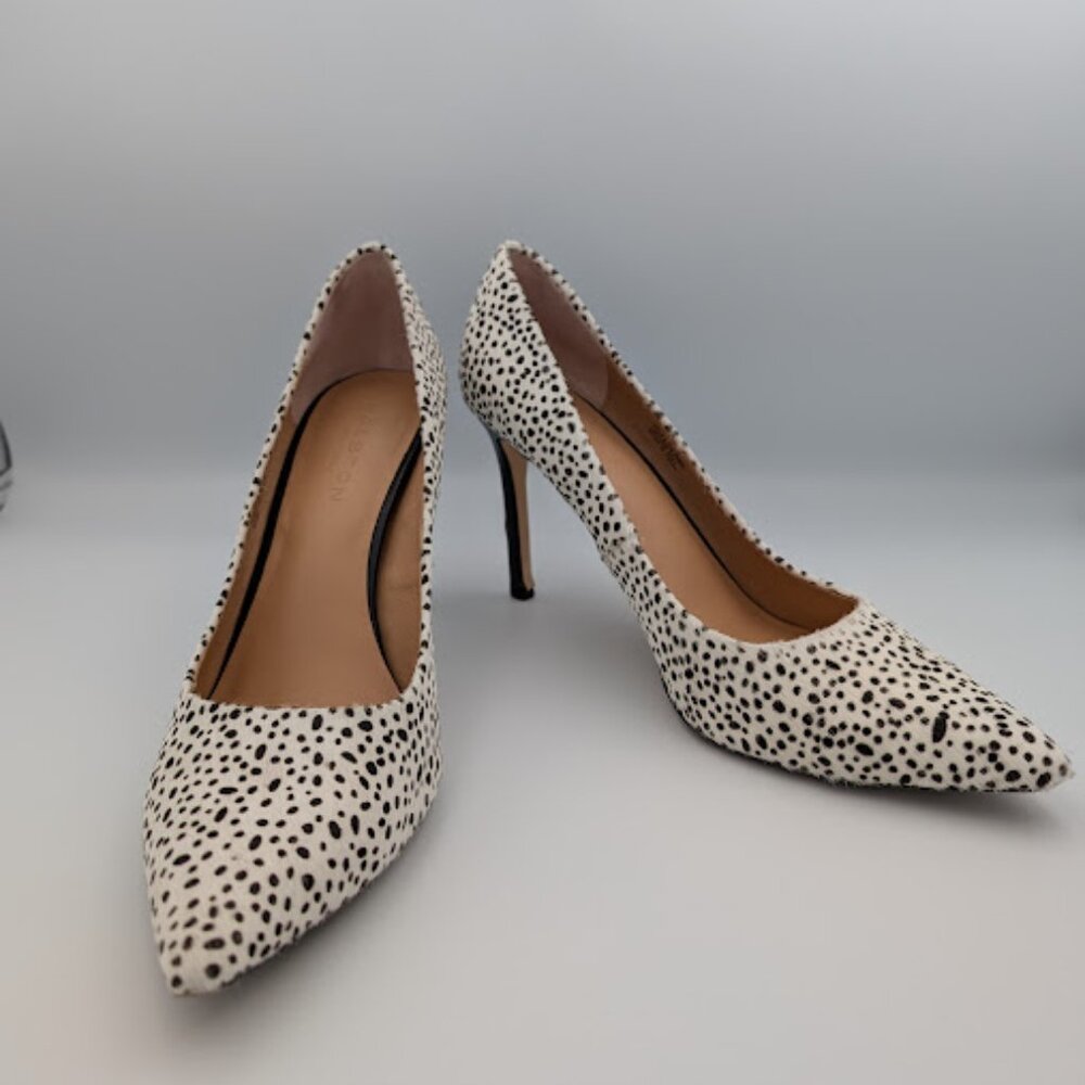 Halston Heritage “Shirley” Leopard-Print Calf Hair Stiletto Pumps